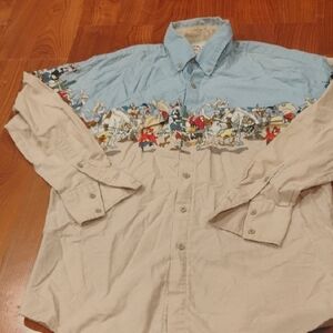 Karma Looney Tunes Western Shirt - Blue and Cream